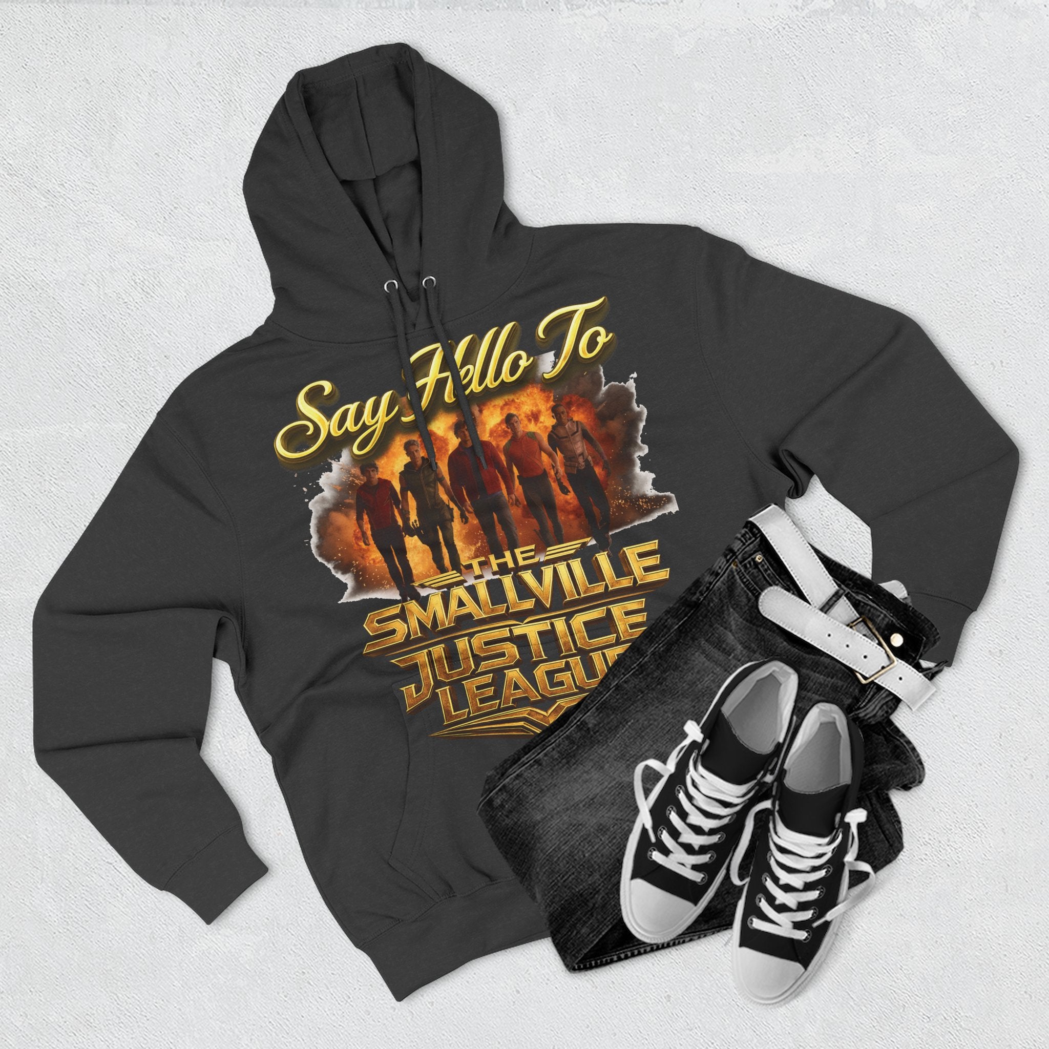Smallville 'Say Hello To Smallville Justice League' Vintage TV Hoodie Printify