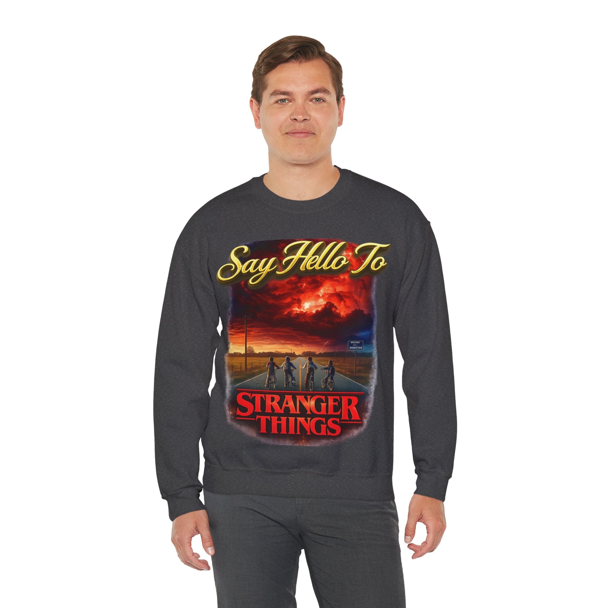 Stranger Things "Say Hello To" Crewneck Sweatshirt Printify