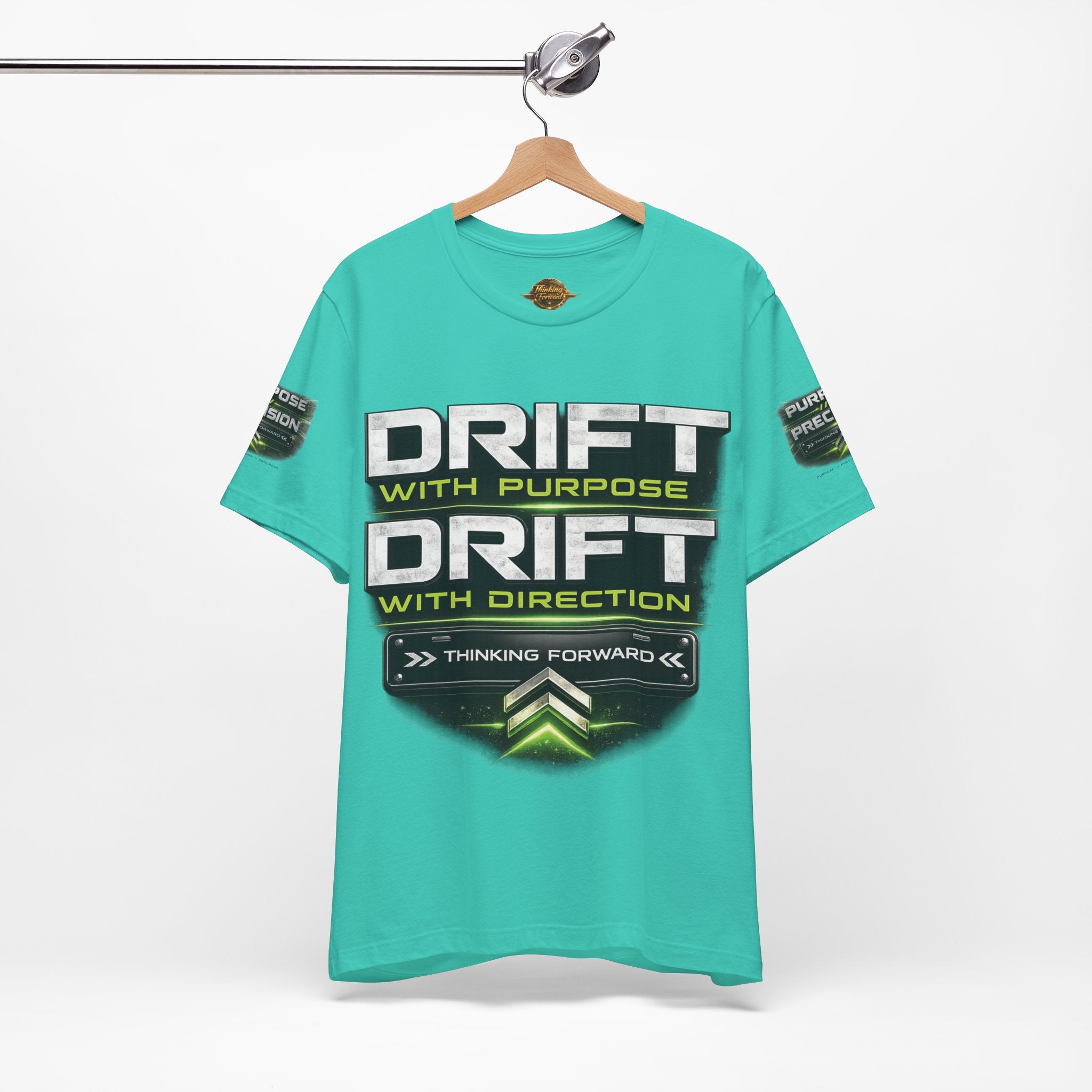 Drift With Direction Graphic Tee — 'Drift with Purpose / Thinking Forward' Racing T-Shirt Printify