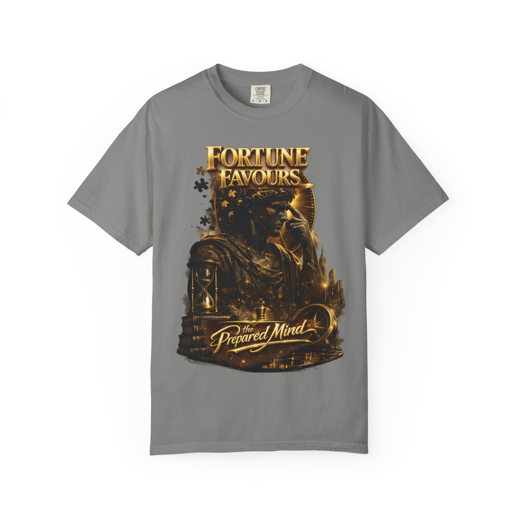Fortune Favours Prepared Mind T-Shirt — Medieval Knight Graphic Tee Printify
