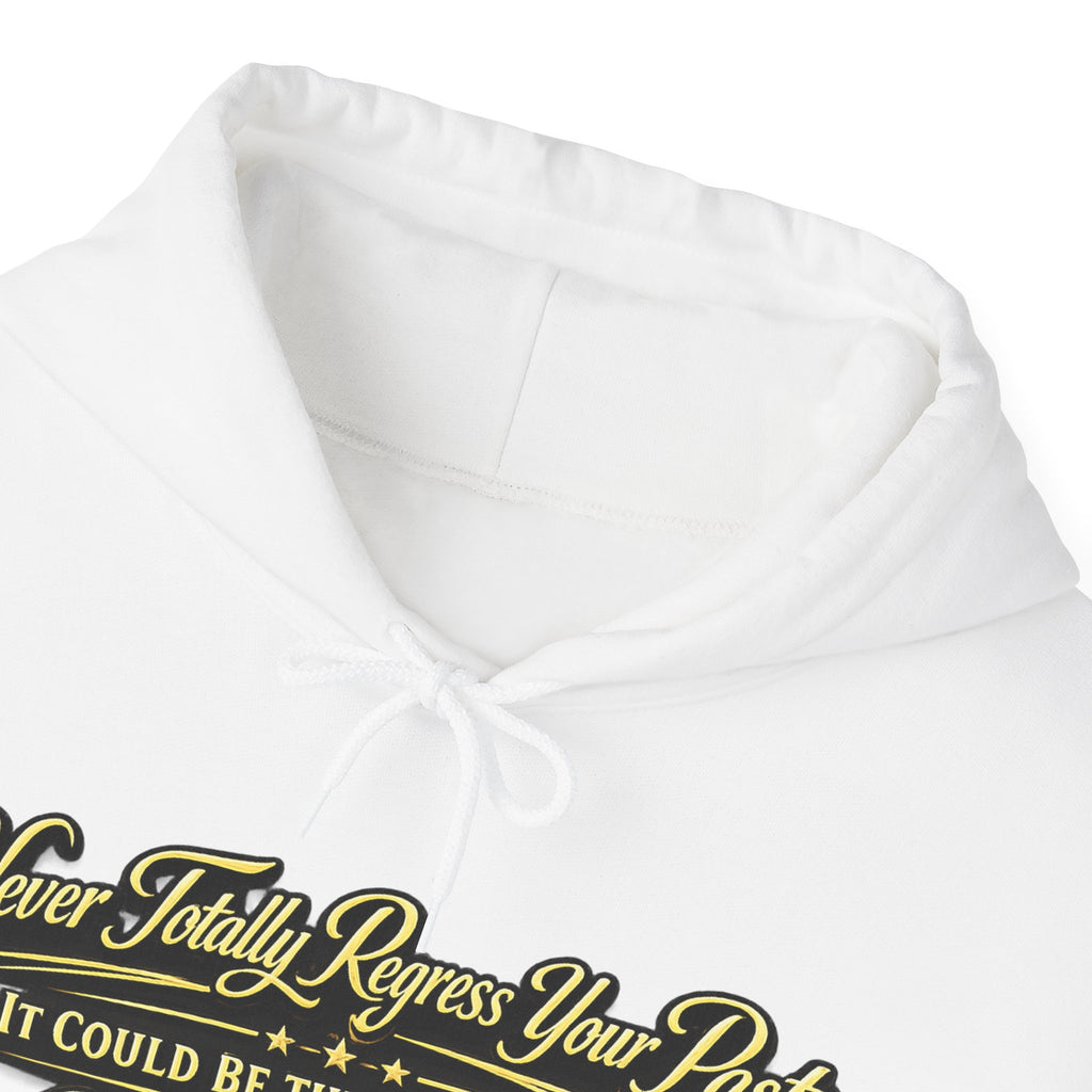 Inspirational Hoodie – “Never Letting Regret Your Past” Motivational City Night Sweatshirt Printify