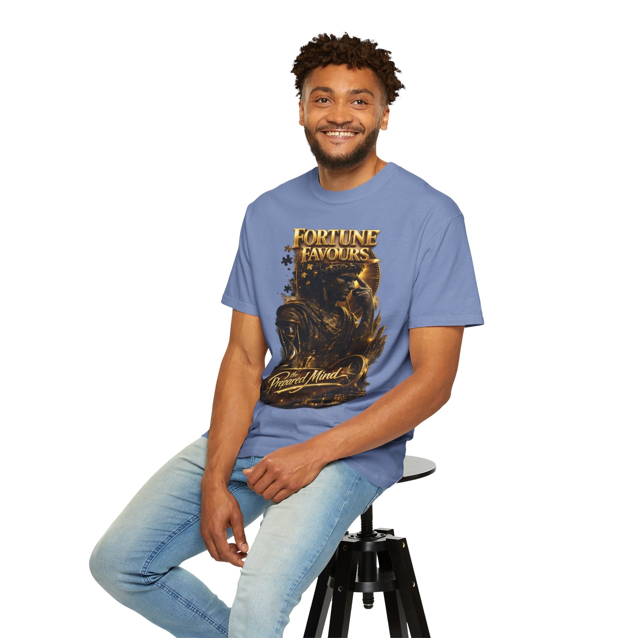 Fortune Favours Prepared Mind T-Shirt — Medieval Knight Graphic Tee Printify