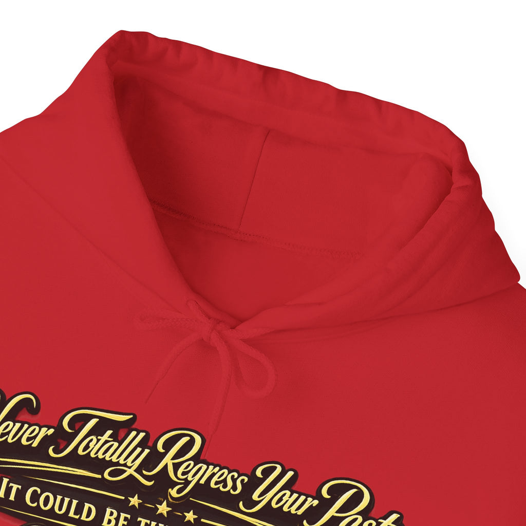Inspirational Hoodie – “Never Letting Regret Your Past” Motivational City Night Sweatshirt Printify