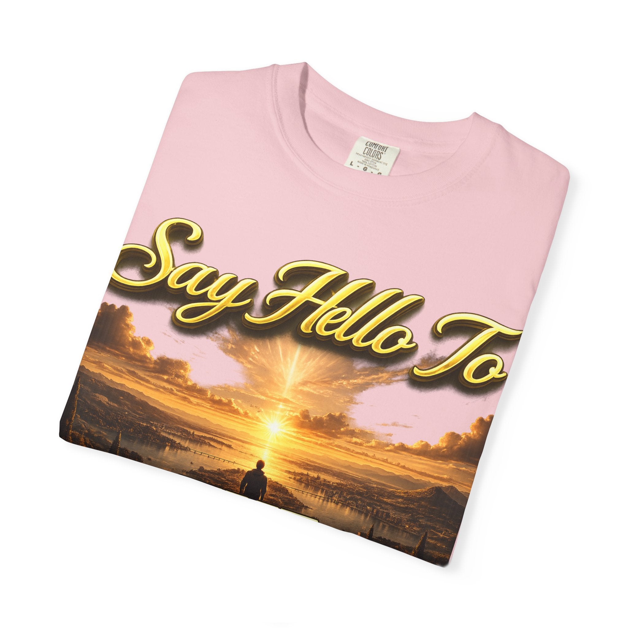 Inspirational 'Say Hello to The Beginning' Sunrise T-Shirt Printify