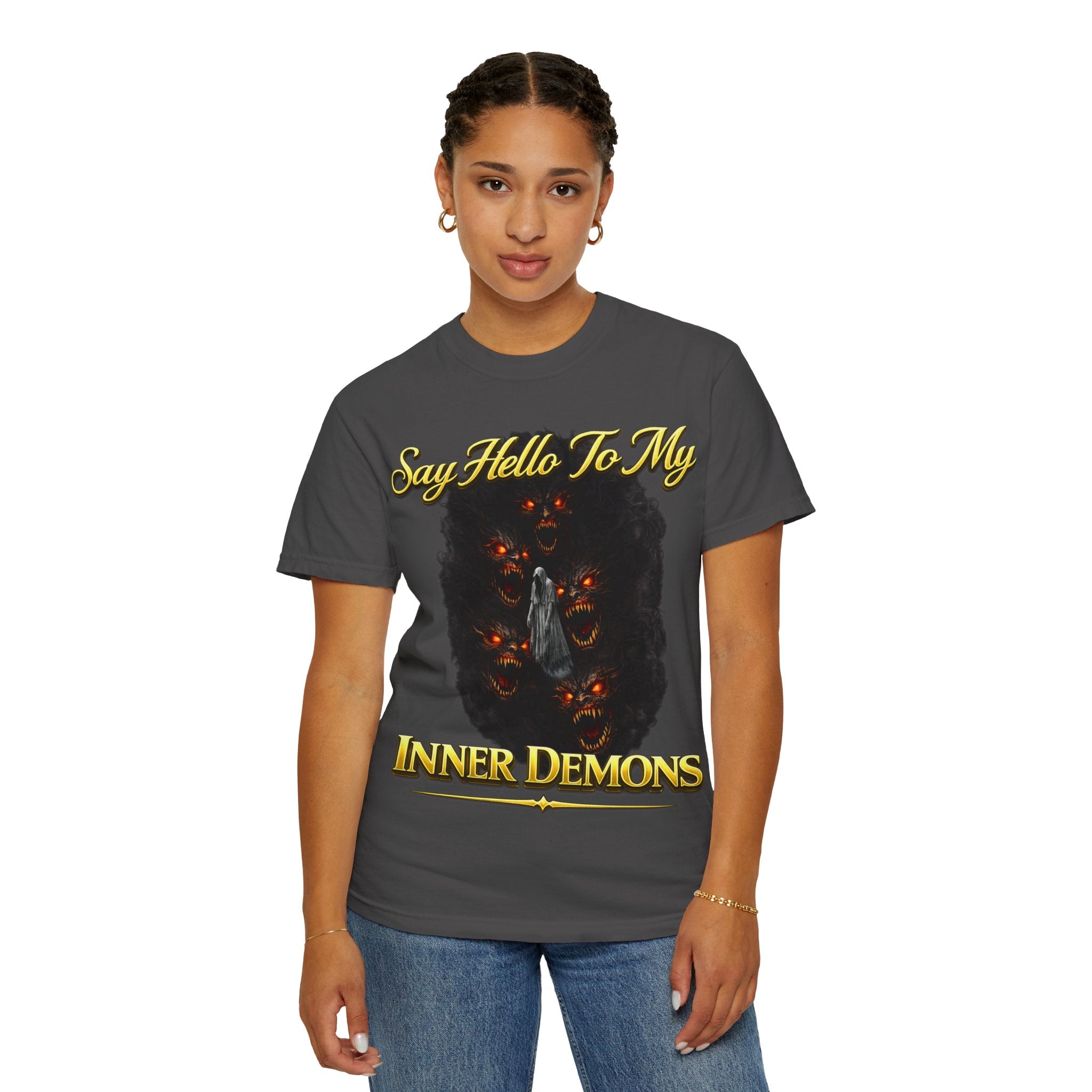 Inner Demons T-Shirt — "Say Hello To My Inner Demons" Graphic Tee Printify
