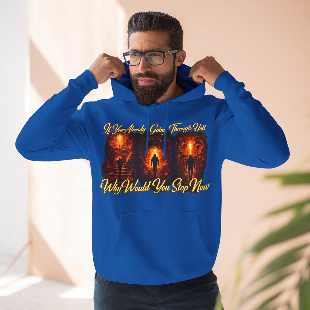 Three-Panel Inspirational Hoodie — "I Was Awakened..." Spiritual Graphic Pullover Printify