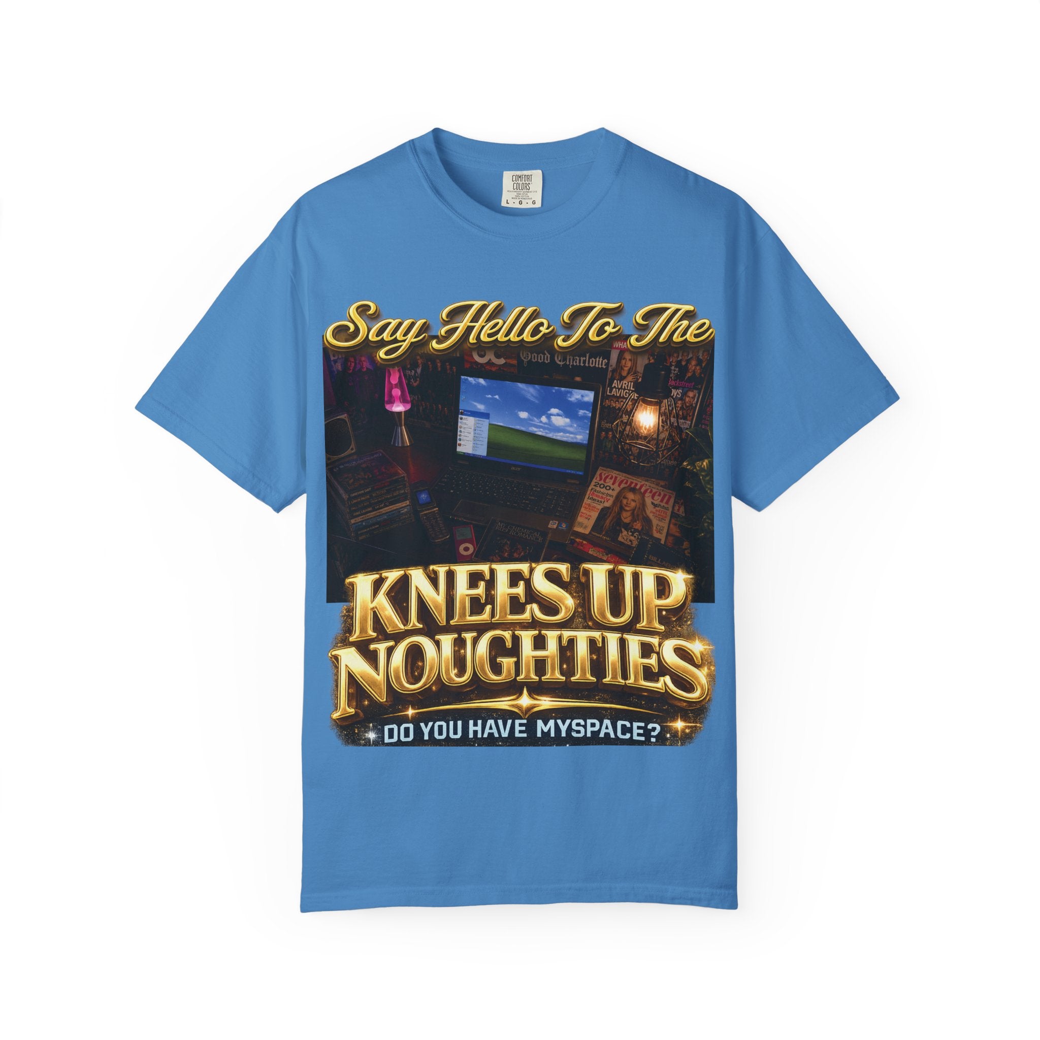 Knees Up Noughties Graphic T-Shirt — Retro MySpace Throwback Tee Printify