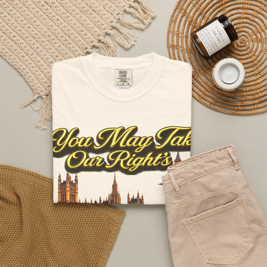 T-Shirt — "You May Take Our Rights But You'll Never Take Our Children" London Parliament Graphic Printify