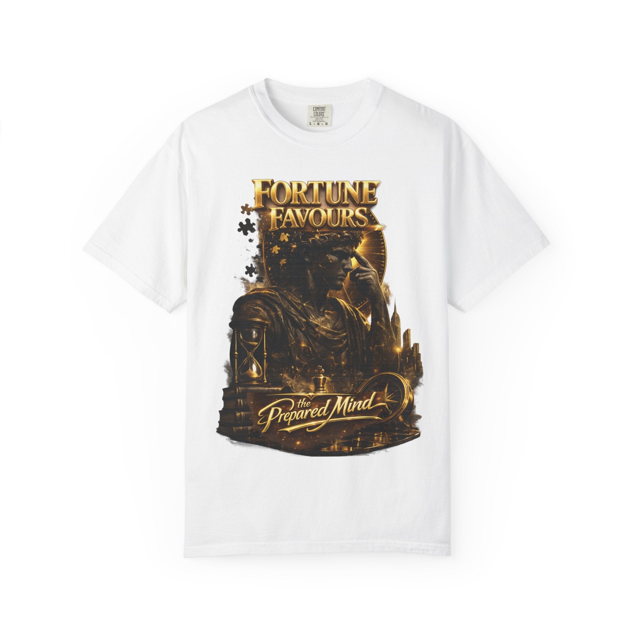 Fortune Favours Prepared Mind T-Shirt — Medieval Knight Graphic Tee Printify