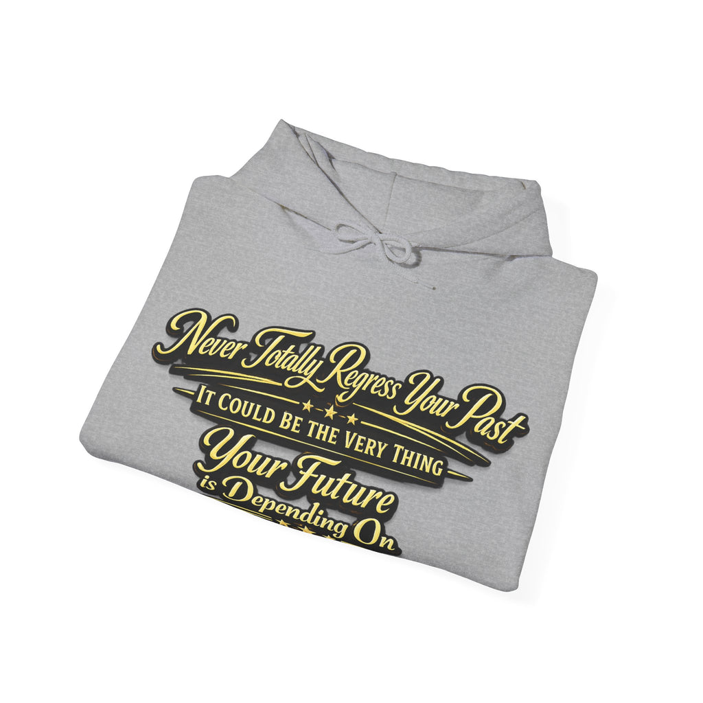 Inspirational Hoodie – “Never Letting Regret Your Past” Motivational City Night Sweatshirt Printify