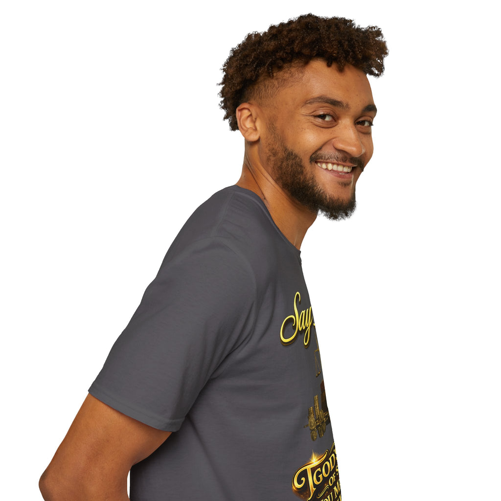 T-Shirt — "Say Hello" Money & Faith Graphic Tee (God's Way You Make Too Much Money) Printify