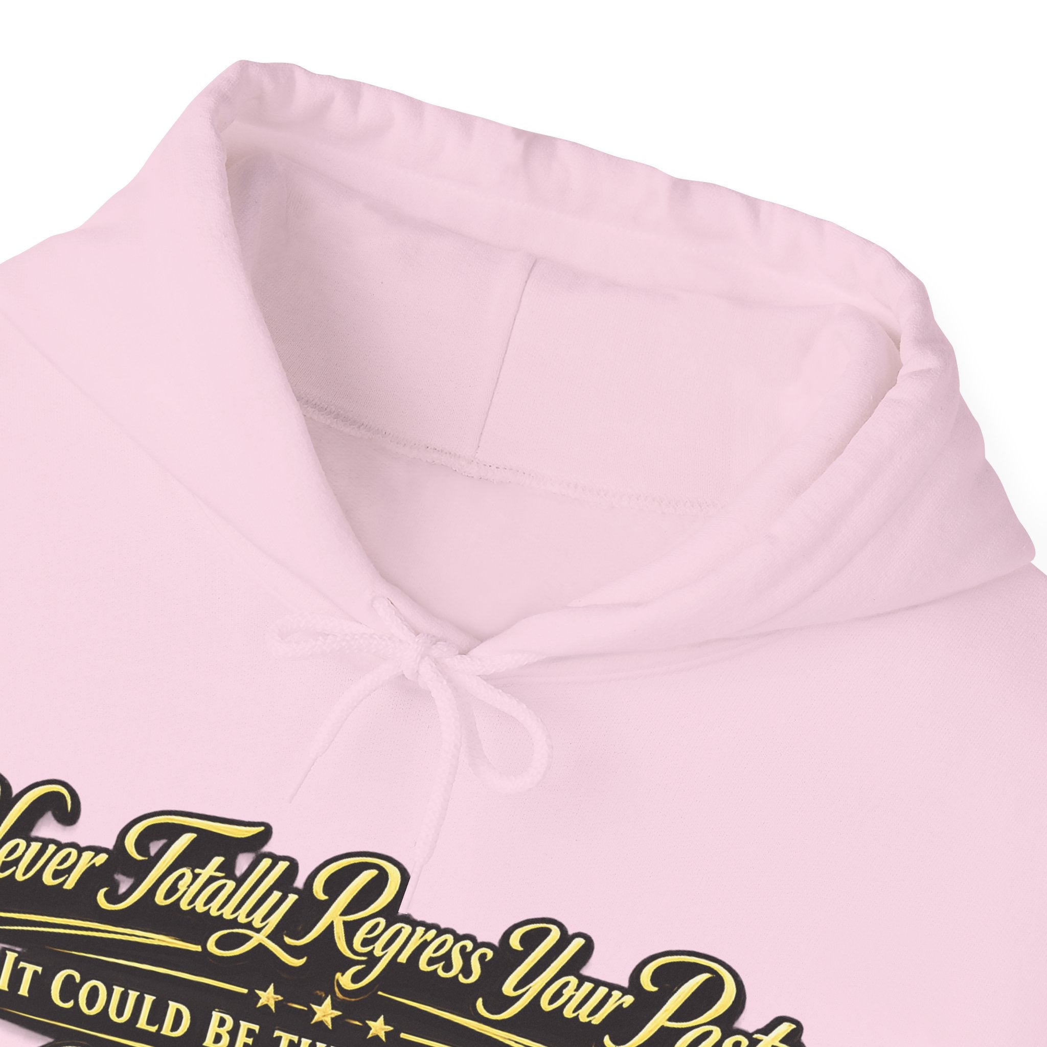 Inspirational Hoodie – “Never Letting Regret Your Past” Motivational City Night Sweatshirt Printify