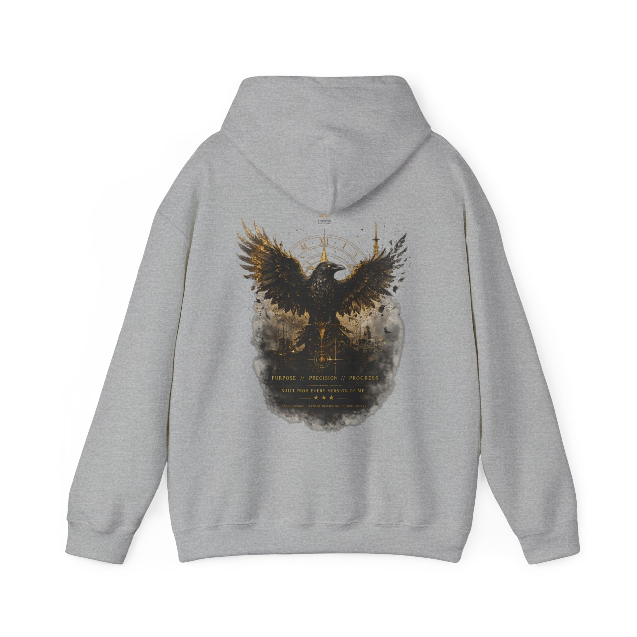 Inspirational Hoodie – “Never Letting Regret Your Past” Motivational City Night Sweatshirt Printify