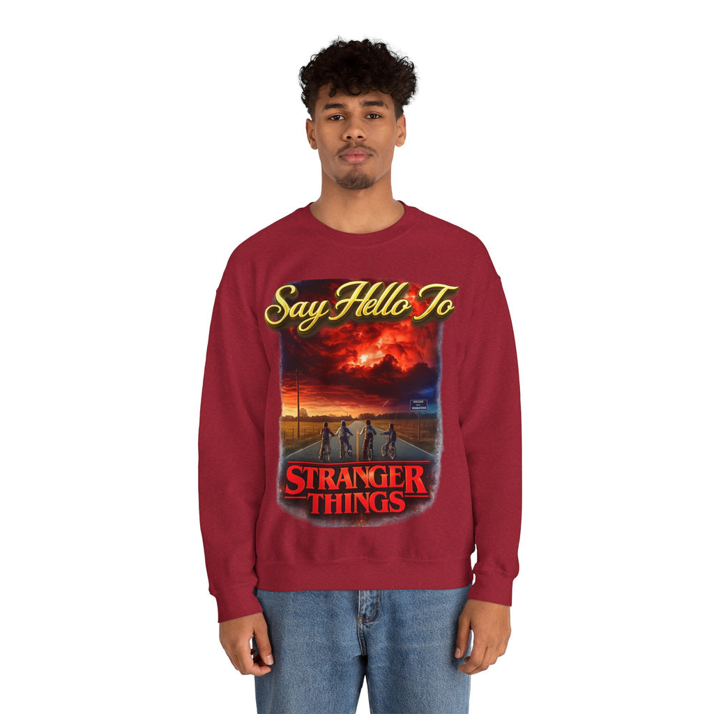 Stranger Things "Say Hello To" Crewneck Sweatshirt Printify