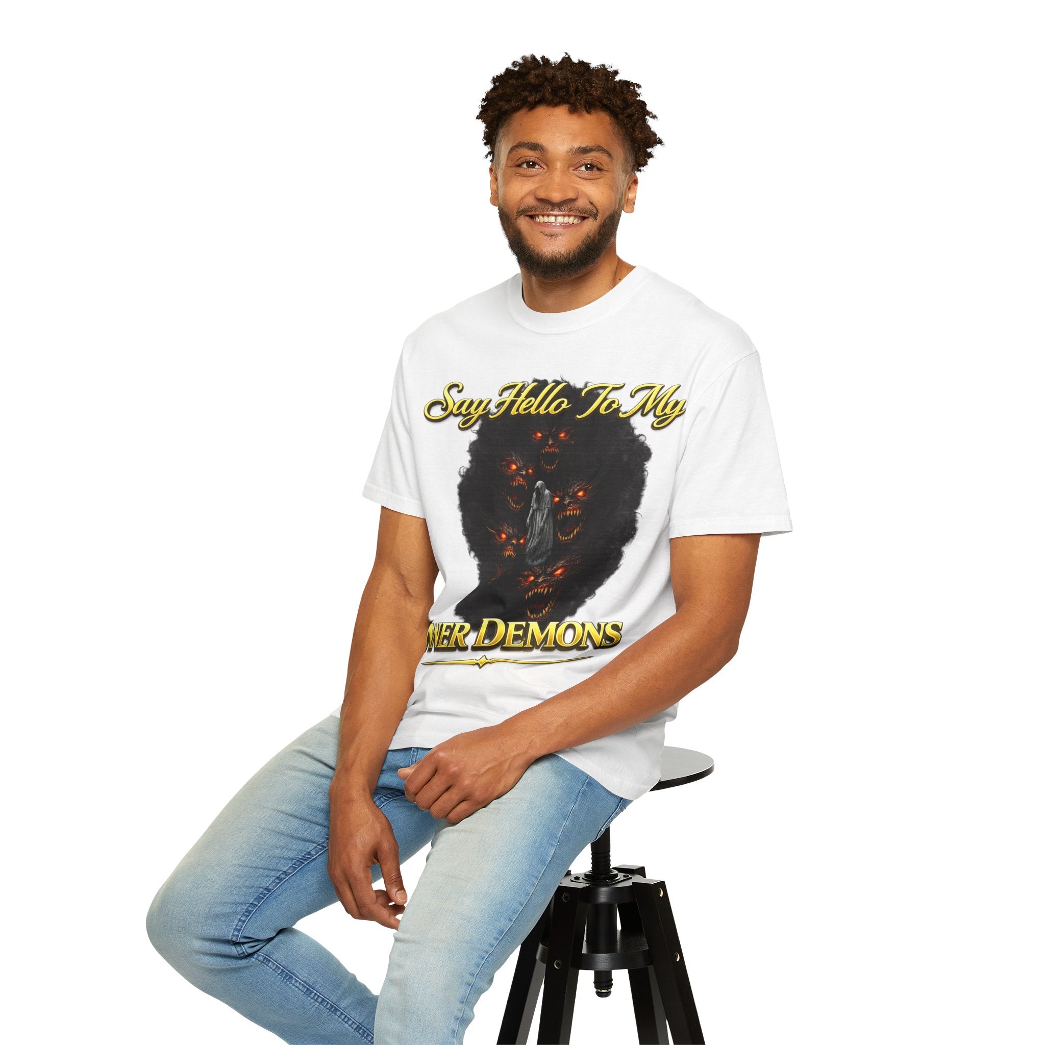 Inner Demons T-Shirt — "Say Hello To My Inner Demons" Graphic Tee Printify