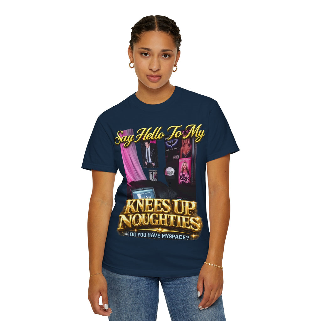 Knees Up Noughties Graphic T-Shirt — Retro MySpace Pop Culture Tee Printify
