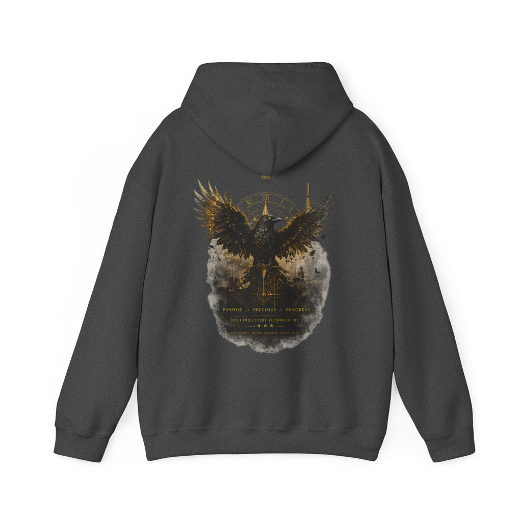 Inspirational Hoodie – “Never Letting Regret Your Past” Motivational City Night Sweatshirt Printify