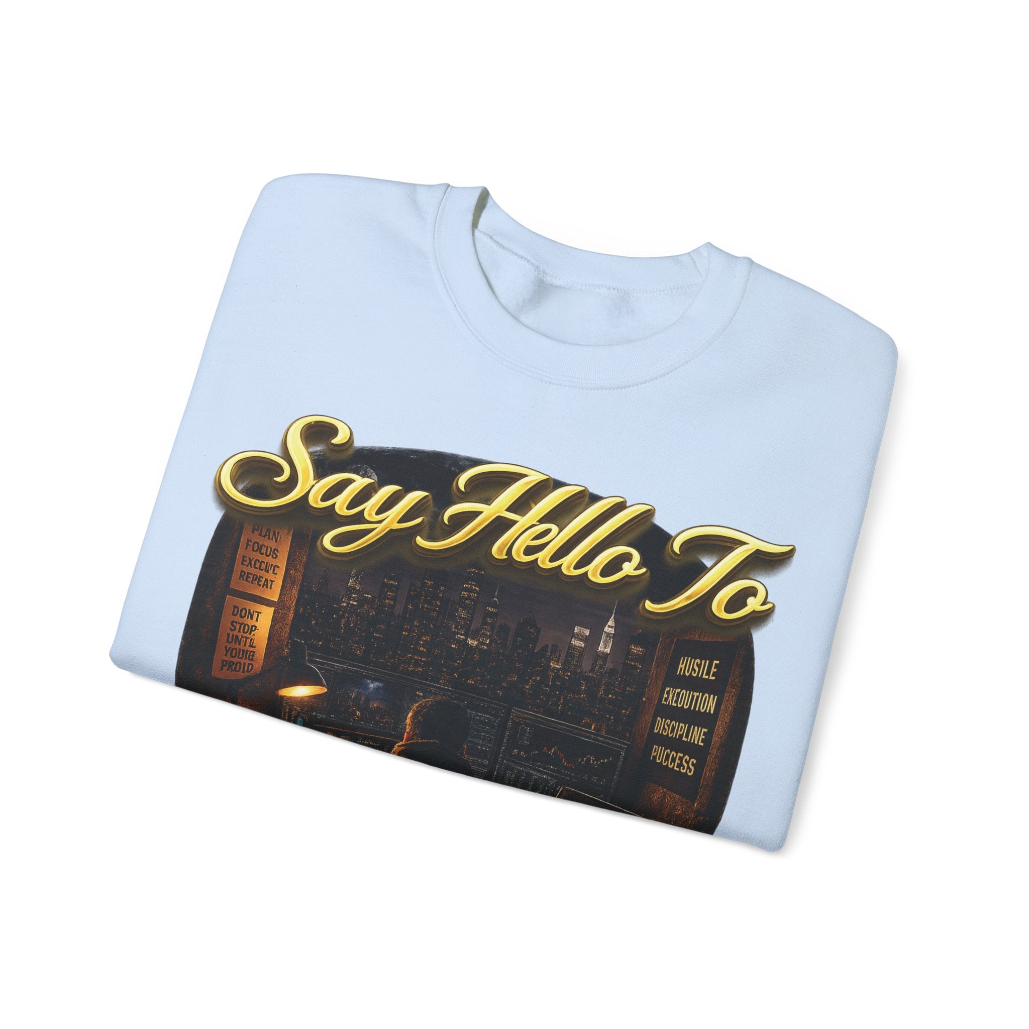 The Grind That Never Sleeps Crewneck Sweatshirt — Motivational Hustle Sweatshirt Printify