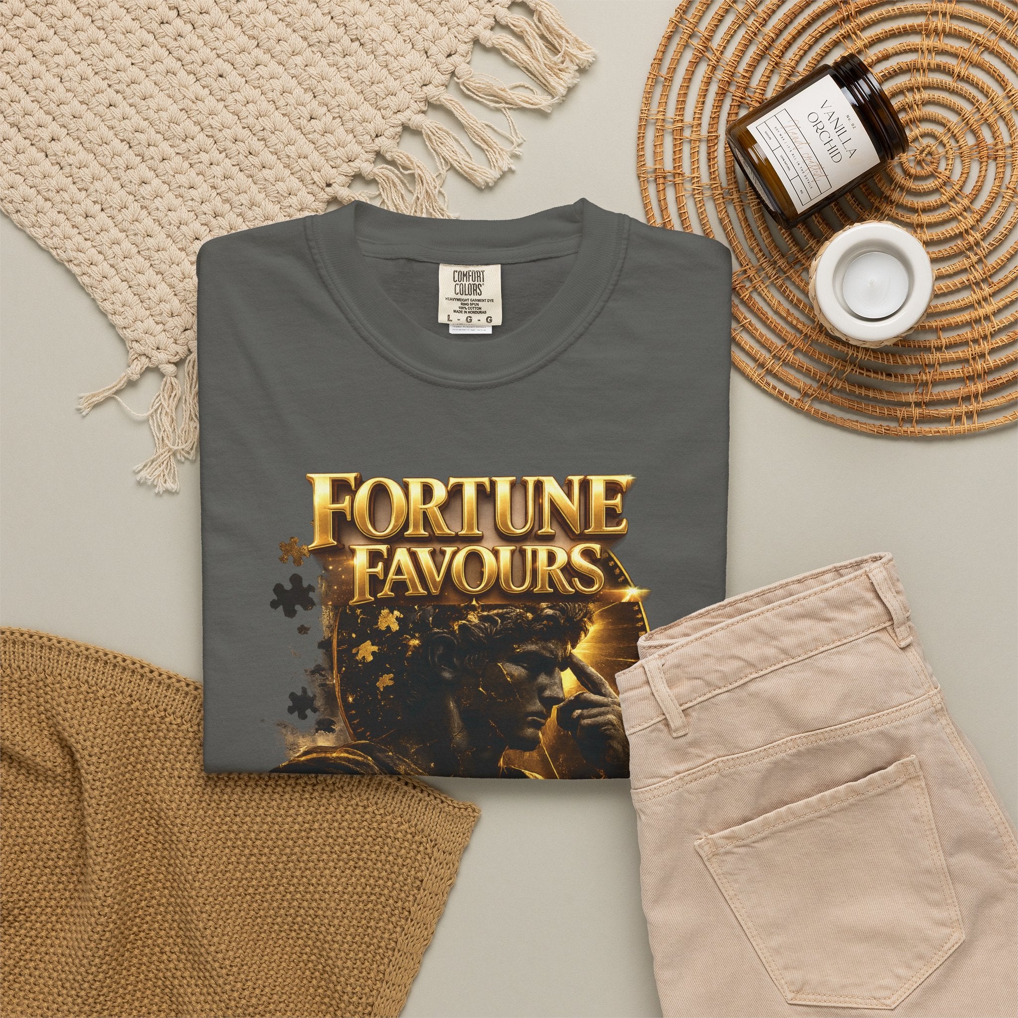 Fortune Favours Prepared Mind T-Shirt — Medieval Knight Graphic Tee Printify