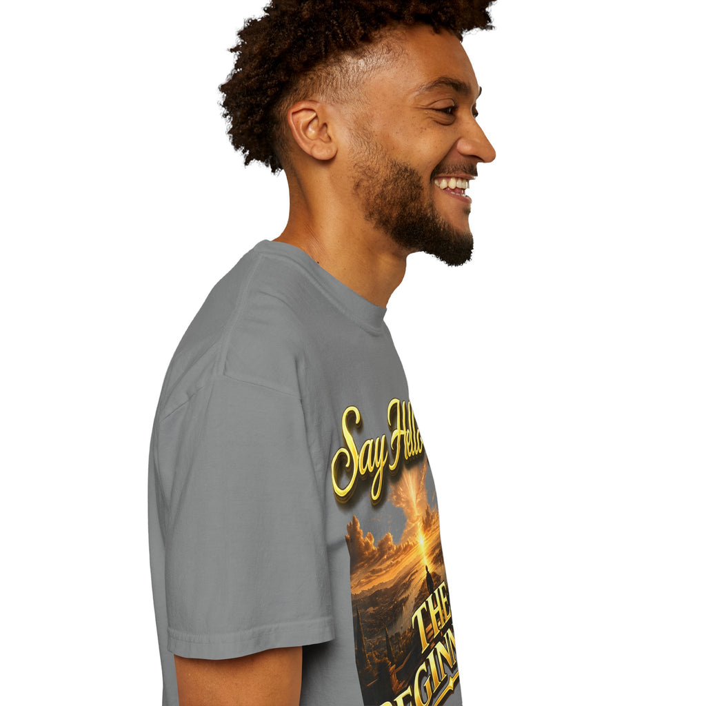 Inspirational 'Say Hello to The Beginning' Sunrise T-Shirt Printify