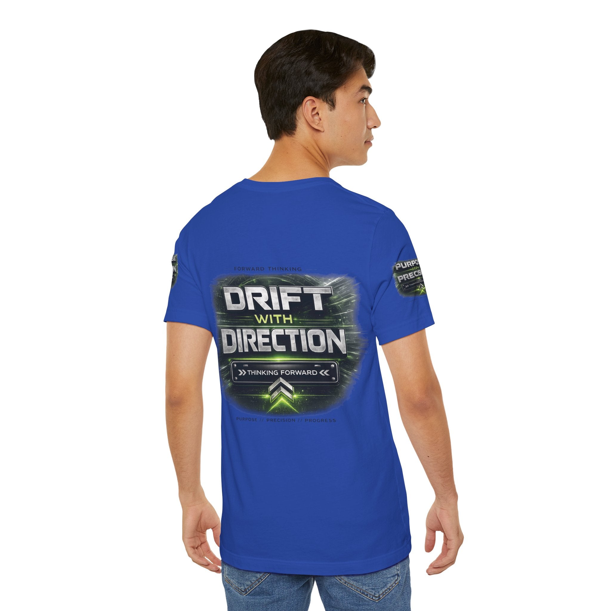 Drift With Direction Graphic Tee — 'Drift with Purpose / Thinking Forward' Racing T-Shirt Printify