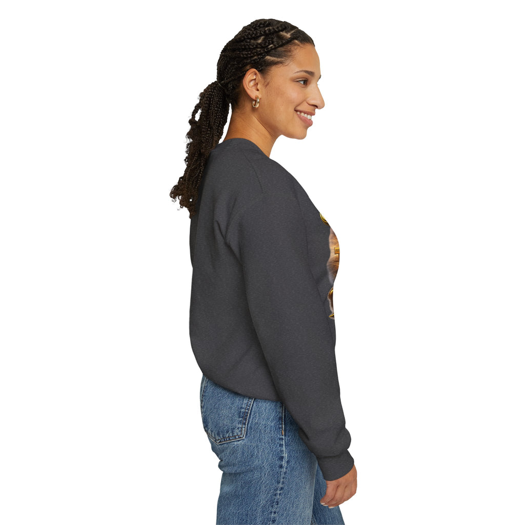 Crewneck Sweatshirt - "Say Hello to That Undesired Fork in the Road" Inspirational Road Trip Design Printify