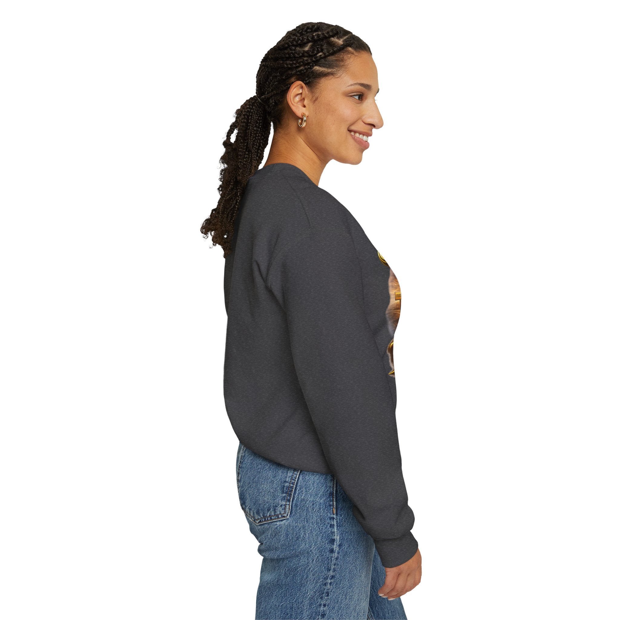 Crewneck Sweatshirt - "Say Hello to That Undesired Fork in the Road" Inspirational Road Trip Design Printify