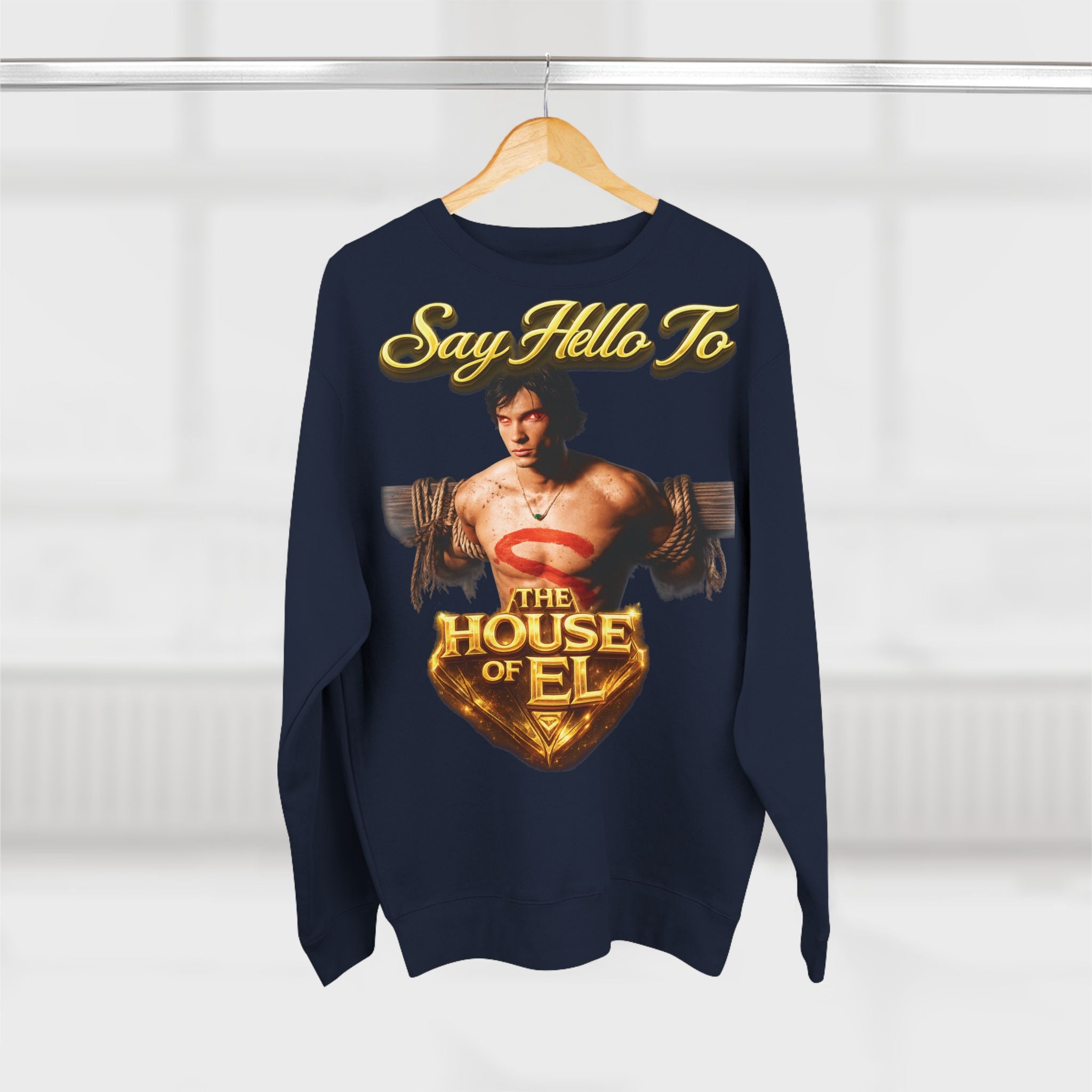 Say Hello To The House of El Sweatshirt – Retro Superman Inspired Crewneck Printify