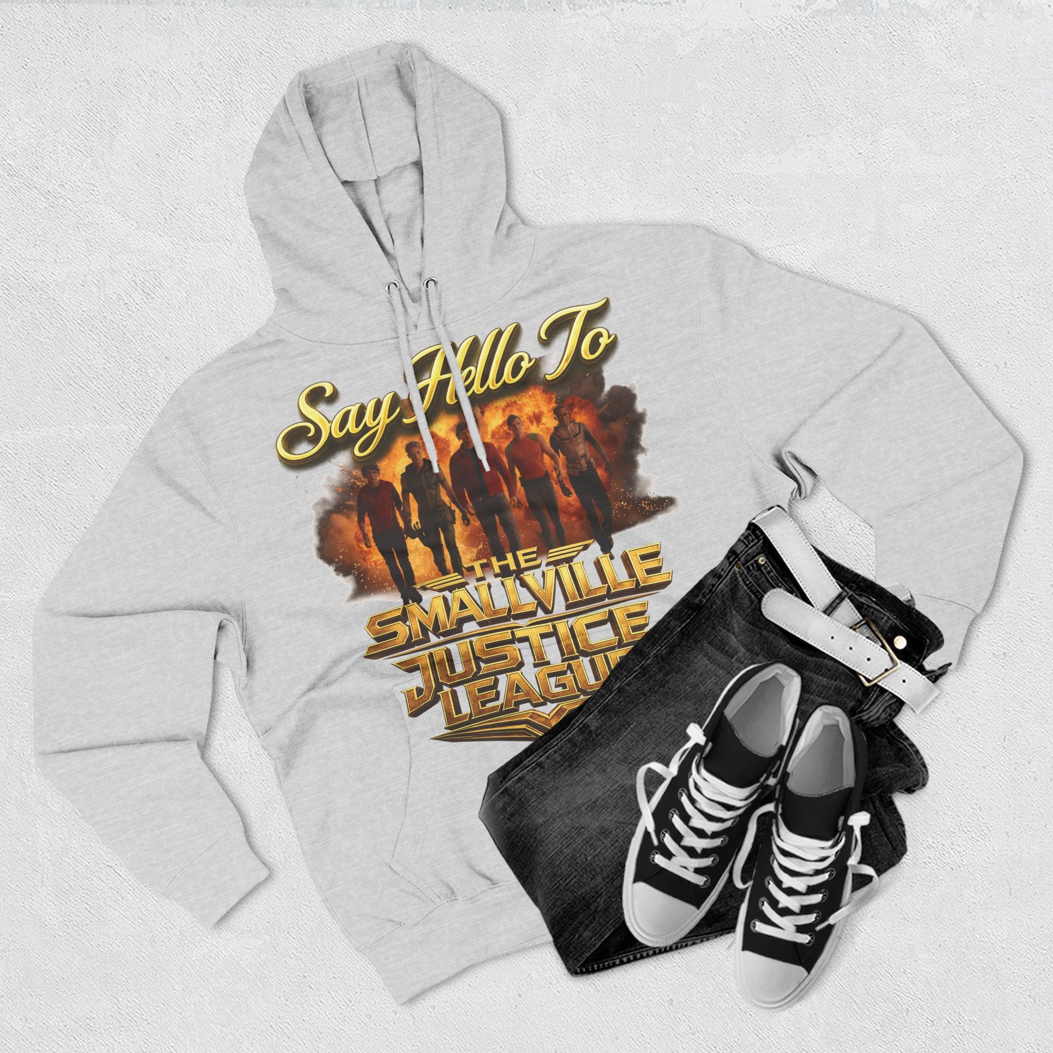 Smallville 'Say Hello To Smallville Justice League' Vintage TV Hoodie Printify