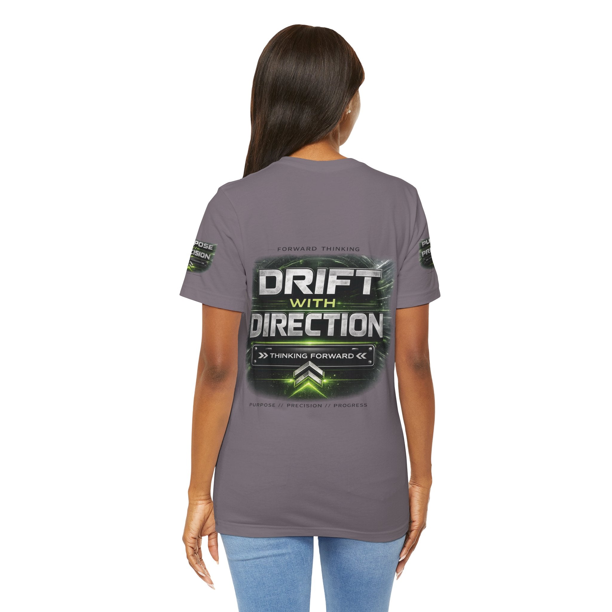 Drift With Direction Graphic Tee — 'Drift with Purpose / Thinking Forward' Racing T-Shirt Printify