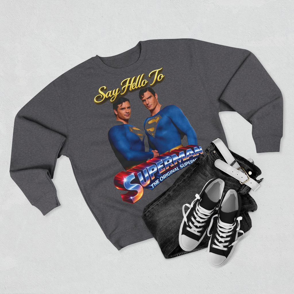 Superman Retro 'Say Hello To' Crewneck Sweatshirt Printify