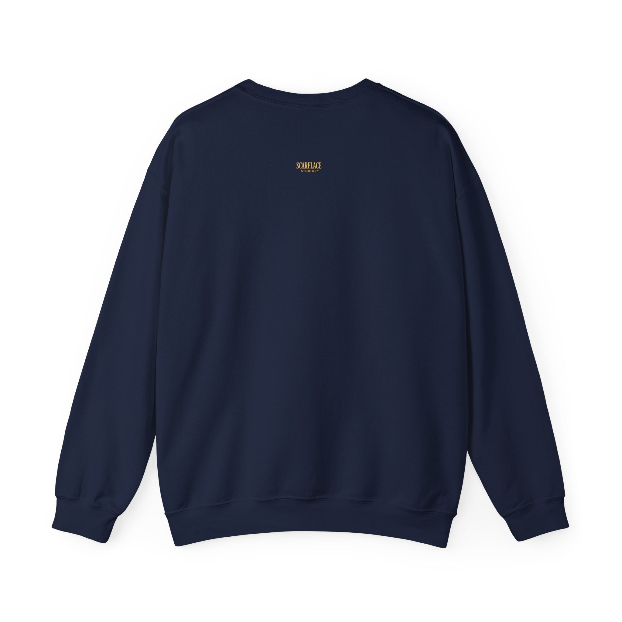 Crewneck Sweatshirt — 'Ok Mahn!' Gold Script Minimalist Streetwear Printify