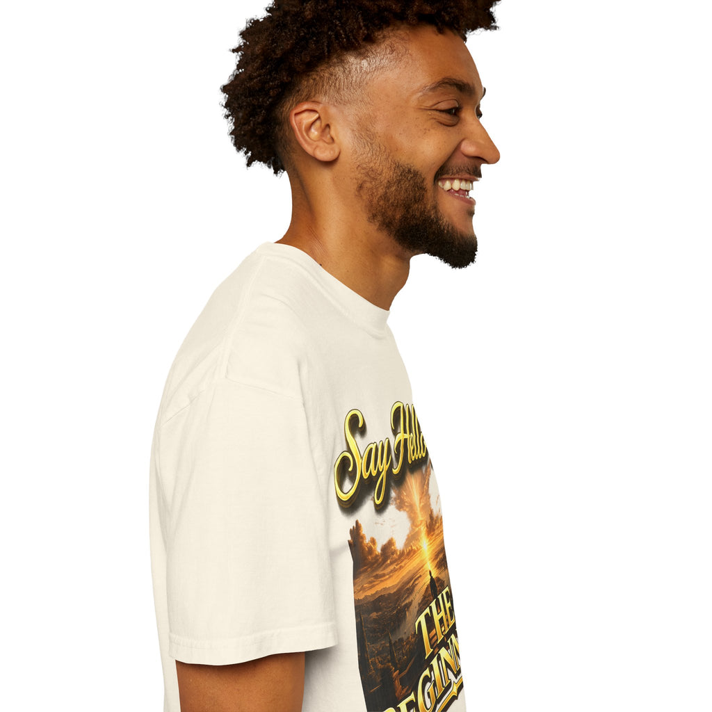 Inspirational 'Say Hello to The Beginning' Sunrise T-Shirt Printify
