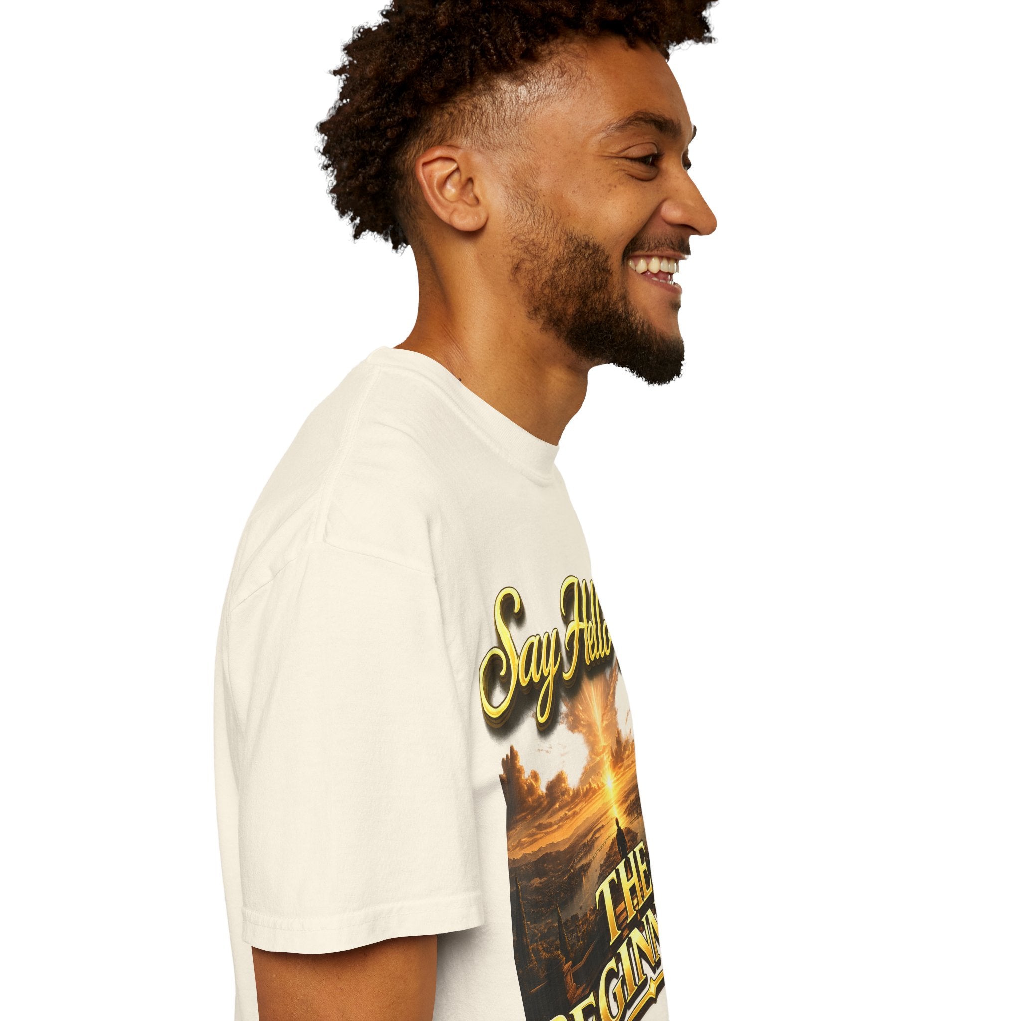 Inspirational 'Say Hello to The Beginning' Sunrise T-Shirt Printify