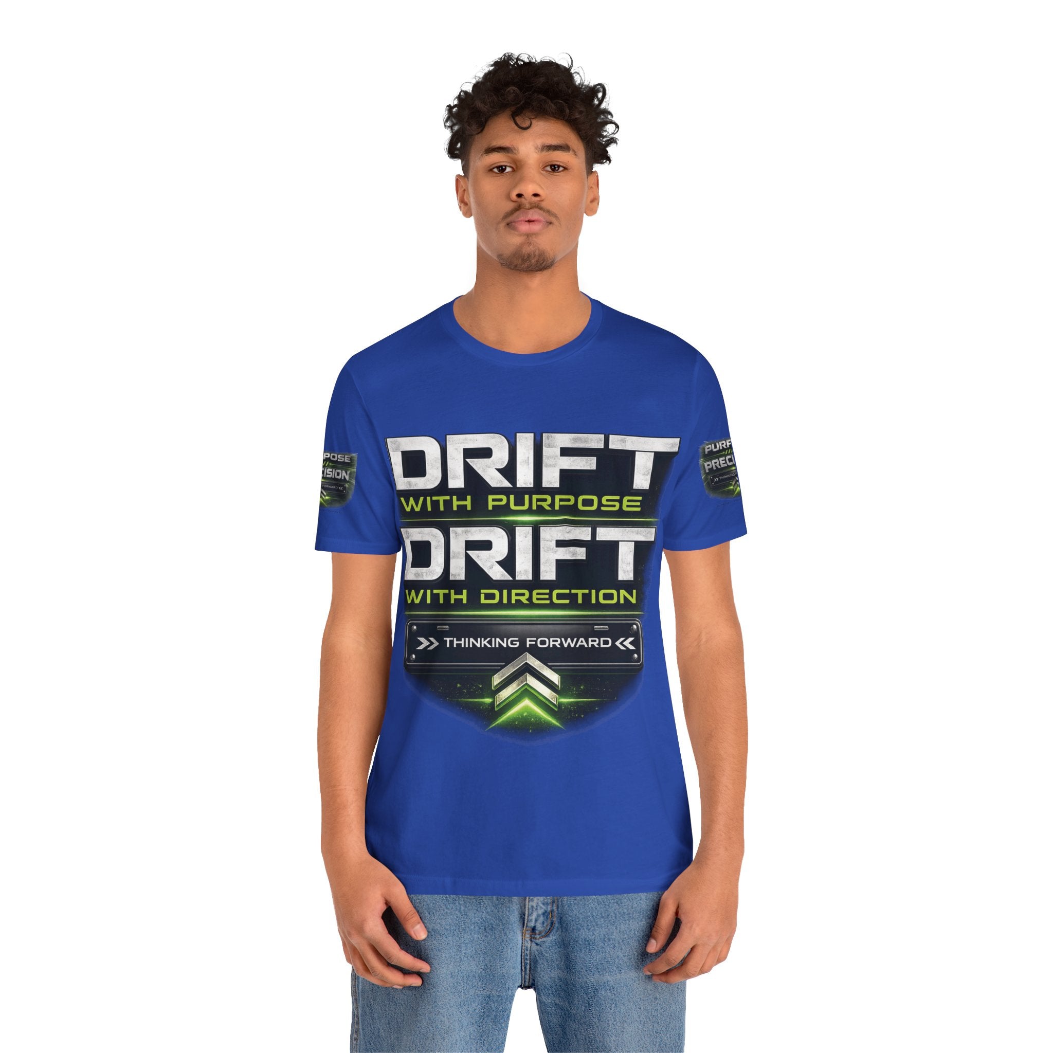 Drift With Direction Graphic Tee — 'Drift with Purpose / Thinking Forward' Racing T-Shirt Printify