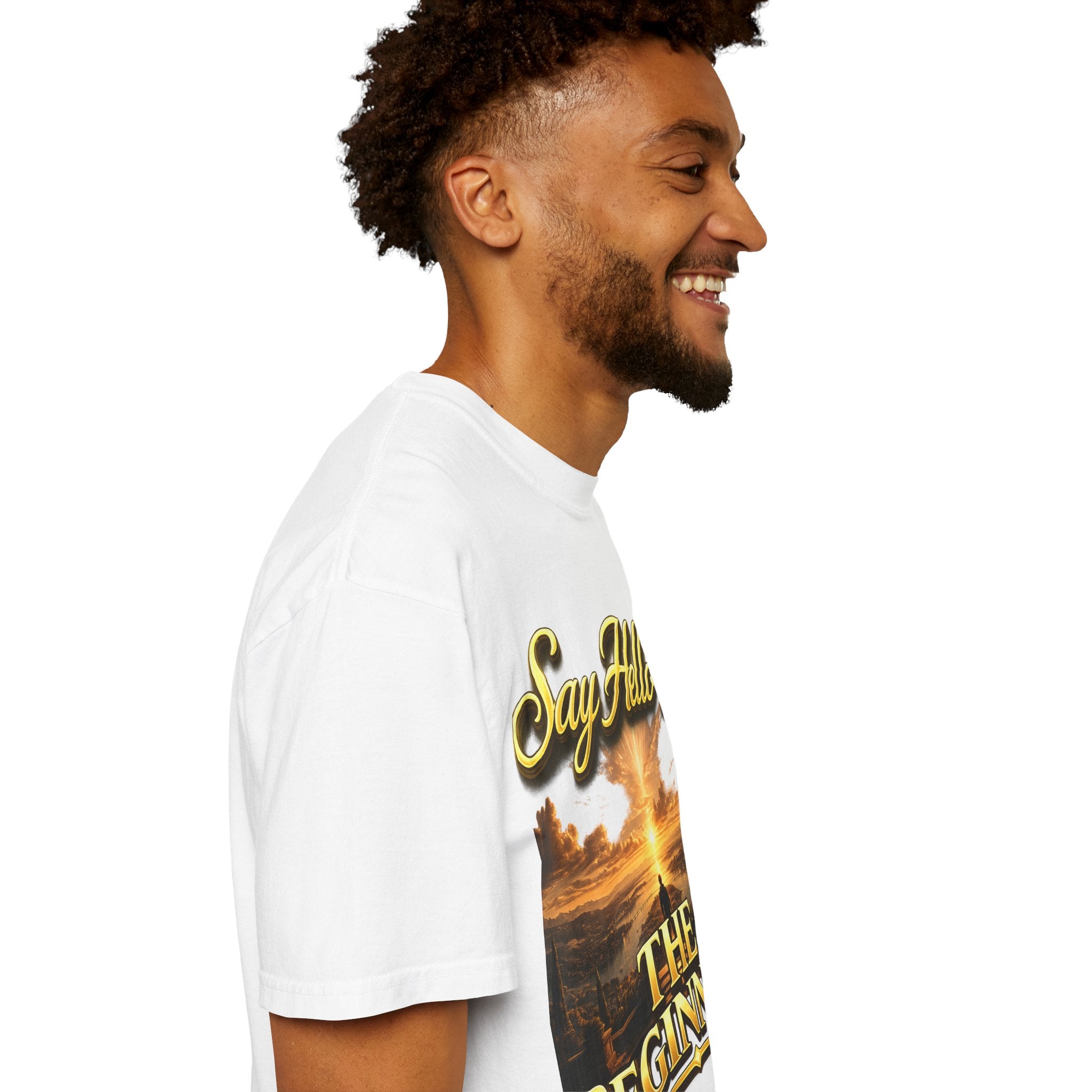 Inspirational 'Say Hello to The Beginning' Sunrise T-Shirt Printify