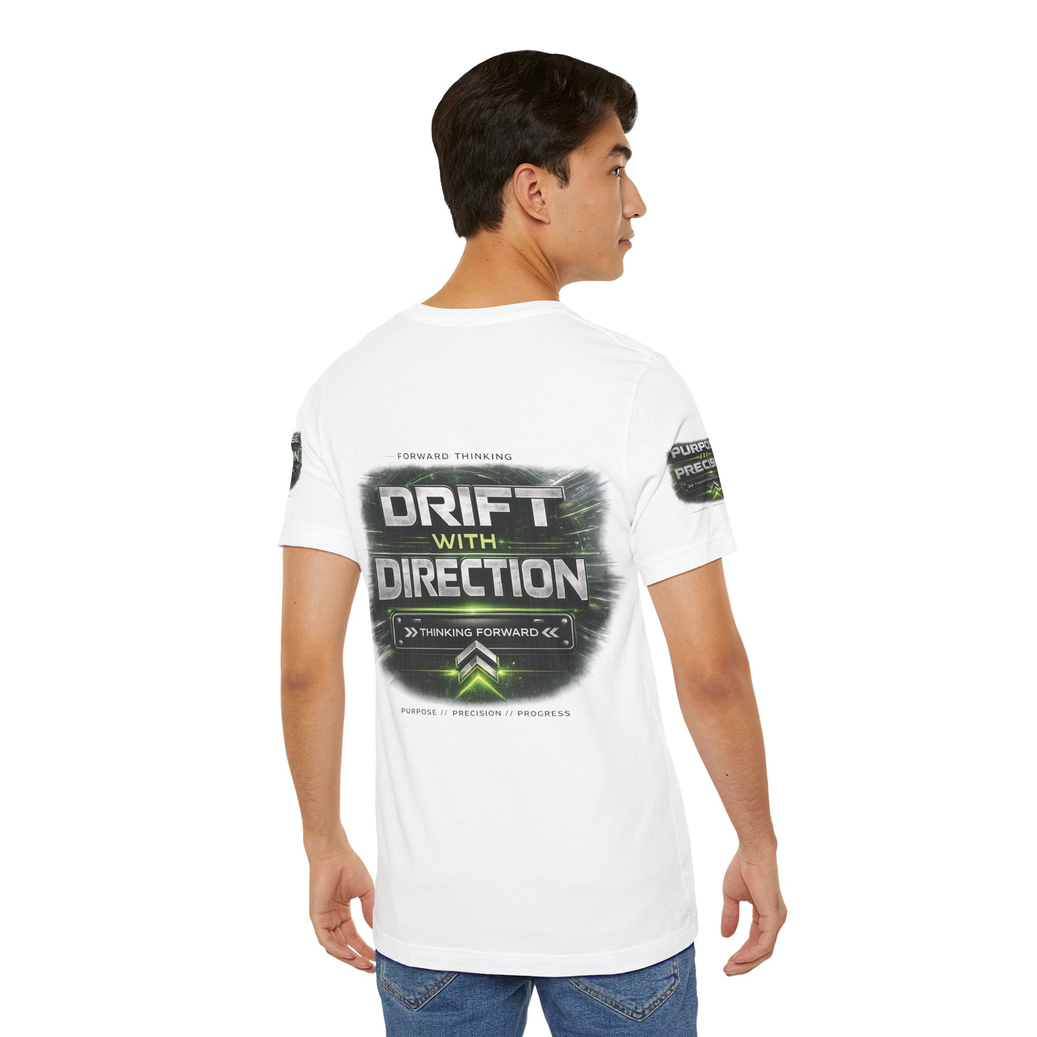 Drift With Direction Graphic Tee — 'Drift with Purpose / Thinking Forward' Racing T-Shirt Printify