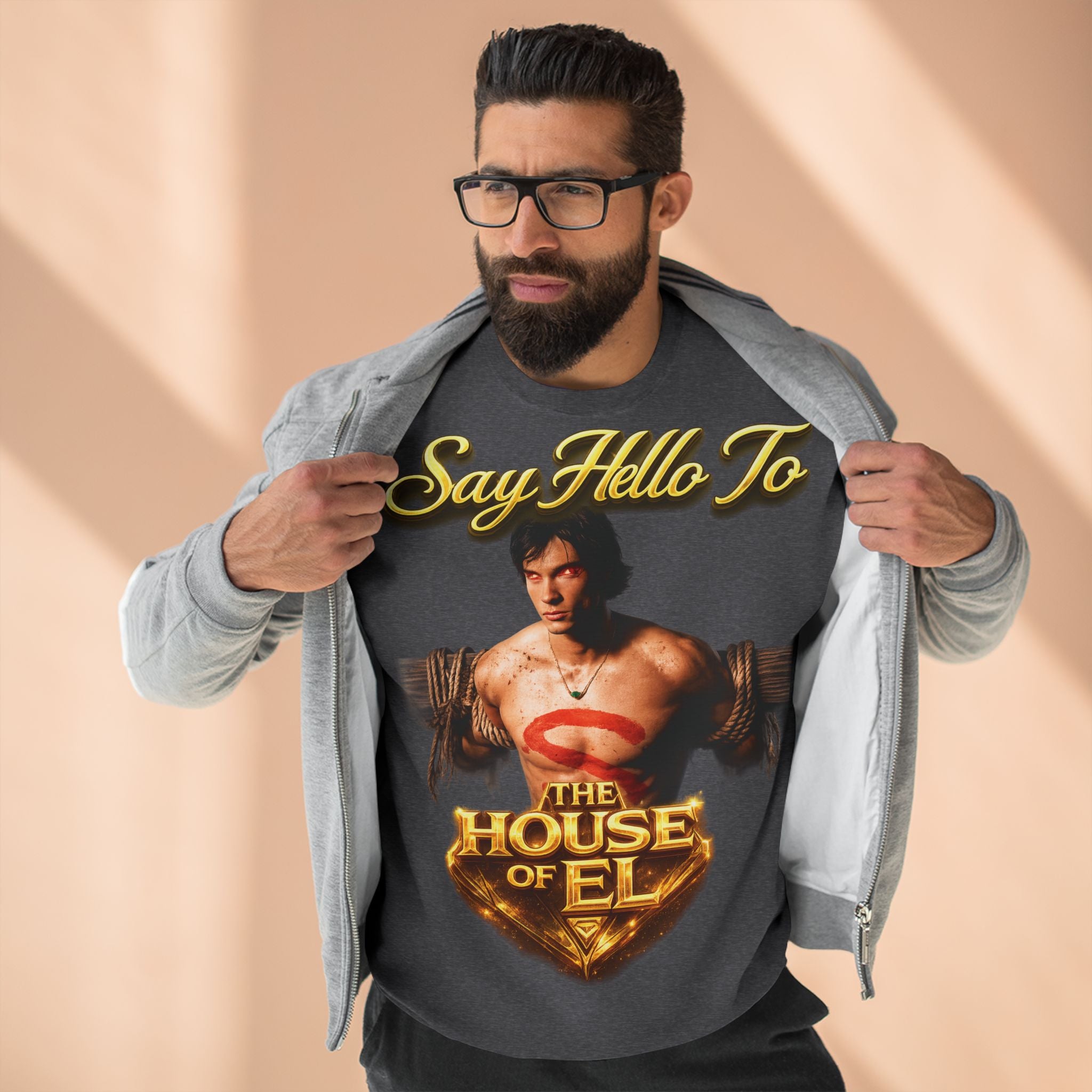 Say Hello To The House of El Sweatshirt – Retro Superman Inspired Crewneck Printify