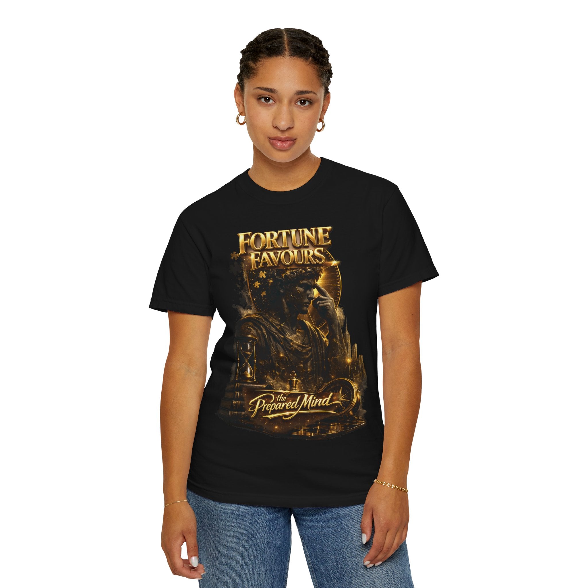 Fortune Favours Prepared Mind T-Shirt — Medieval Knight Graphic Tee Printify