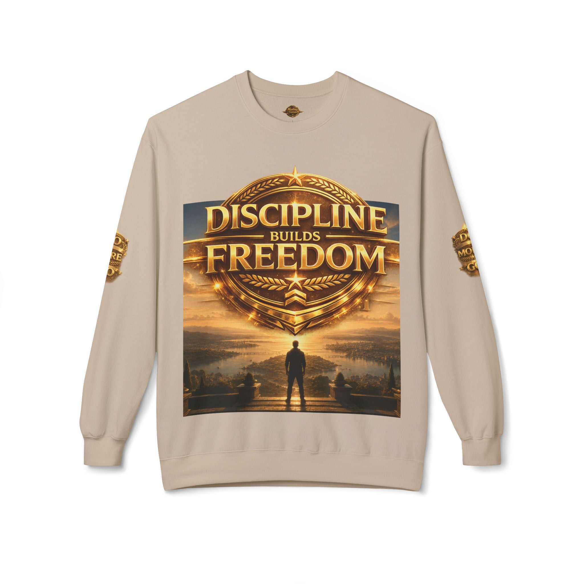 Discipline Builds Freedom Crewneck Sweatshirt – Motivational Fitness & Success Pullover Printify