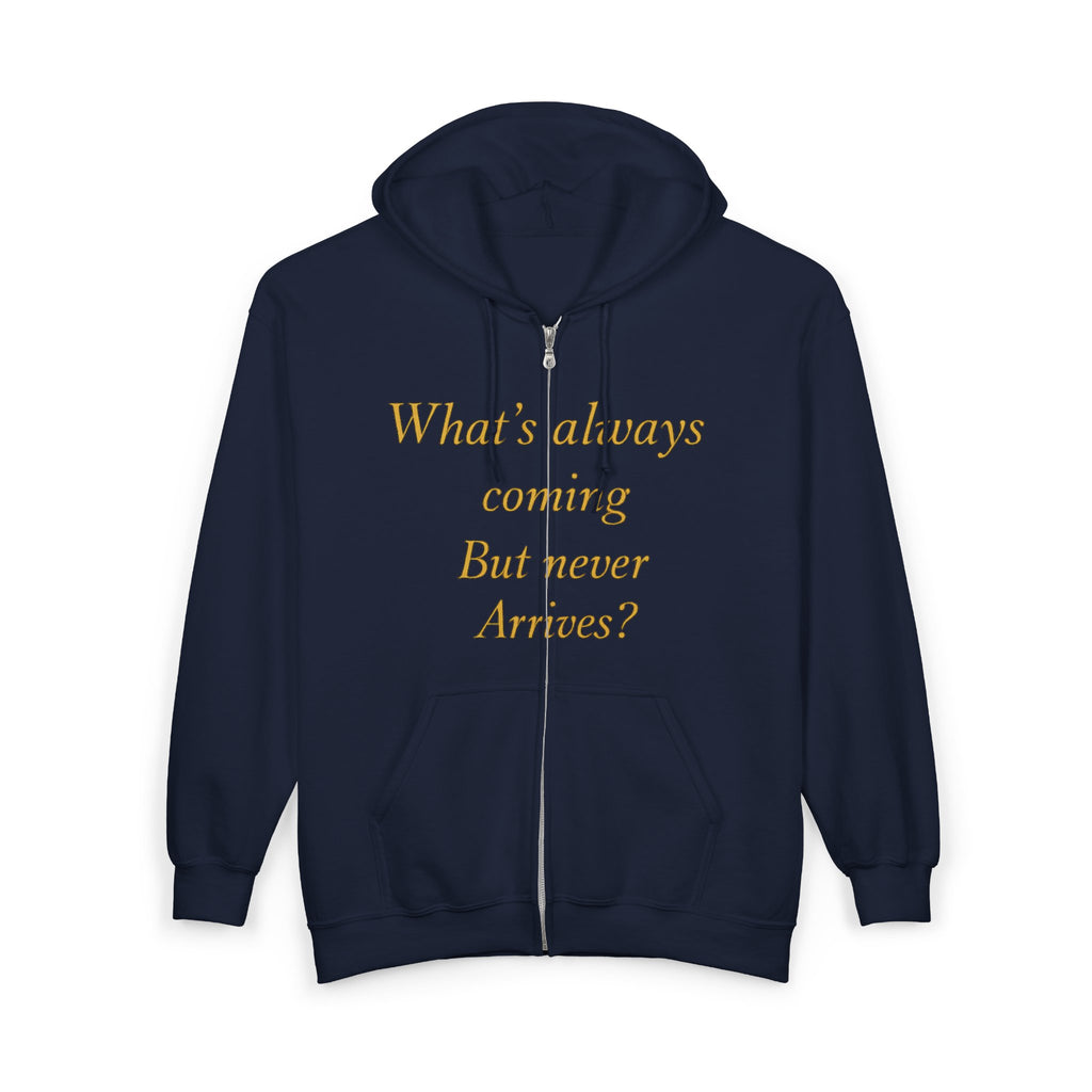 SCARFLACE Zip Hoodie - What's Always Coming But Never Arrives? Tomorrow - Philosophy Hoodie