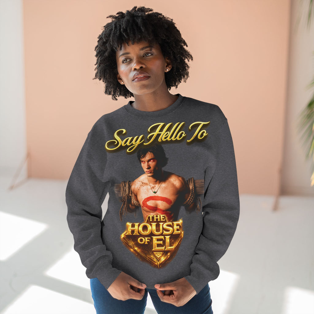 Say Hello To The House of El Sweatshirt – Retro Superman Inspired Crewneck Printify