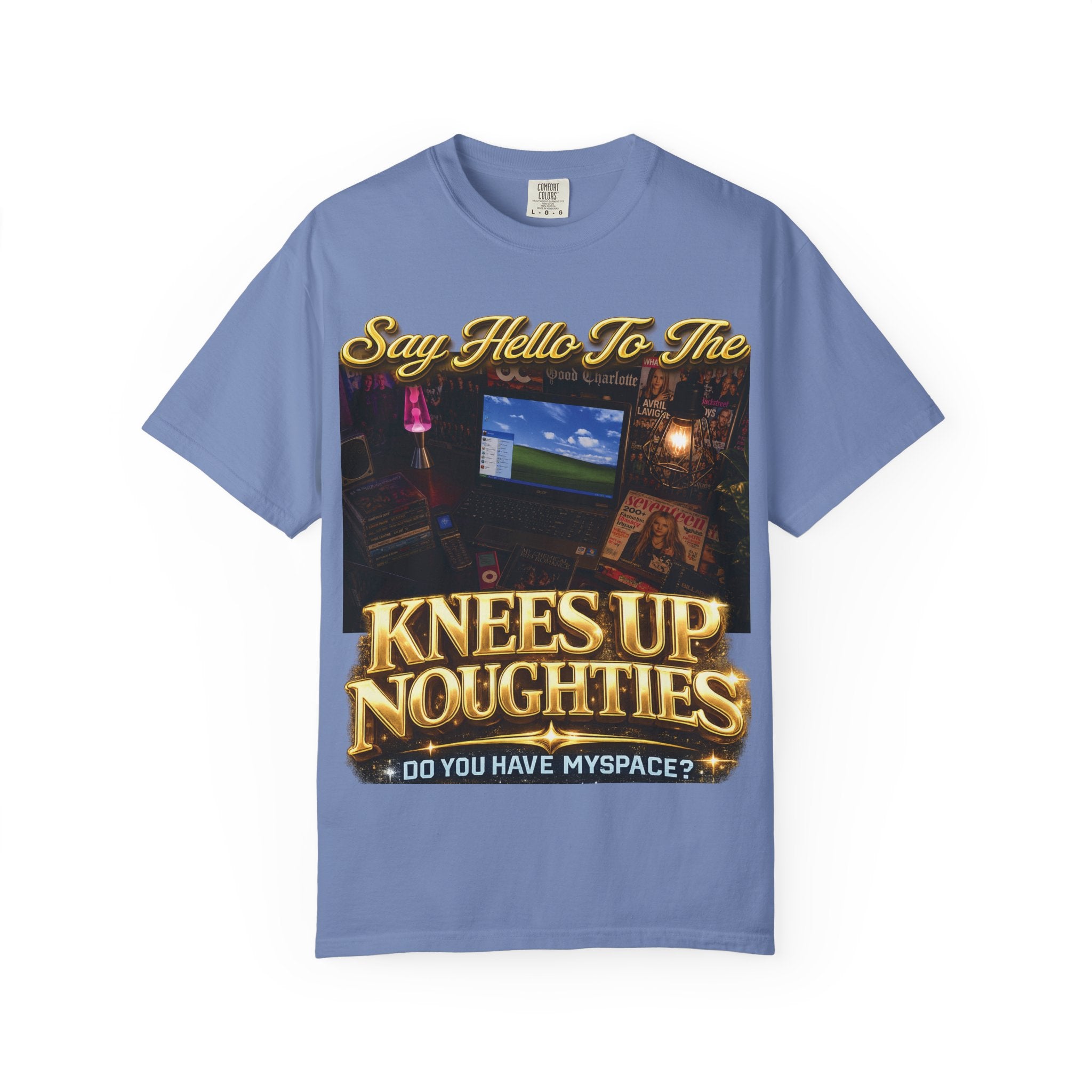 Knees Up Noughties Graphic T-Shirt — Retro MySpace Throwback Tee Printify