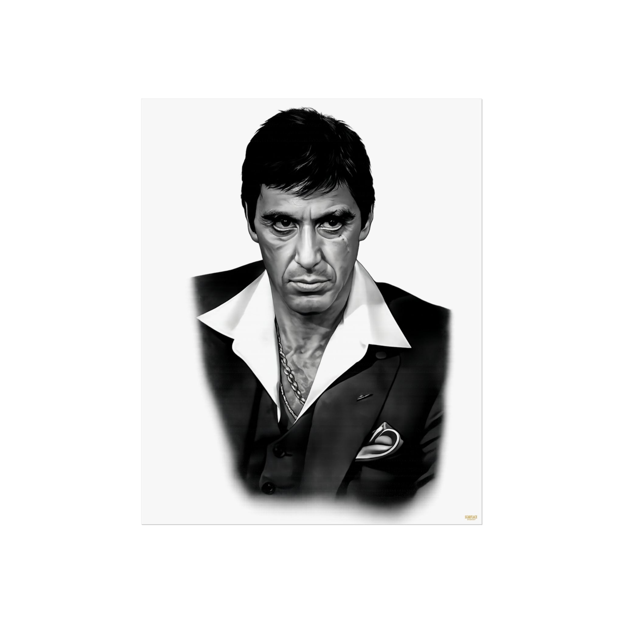 Vintage Noir Portrait Poster — Black & White Fine Art Wall Print Printify
