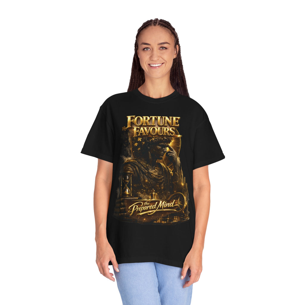 Fortune Favours Prepared Mind T-Shirt — Medieval Knight Graphic Tee Printify