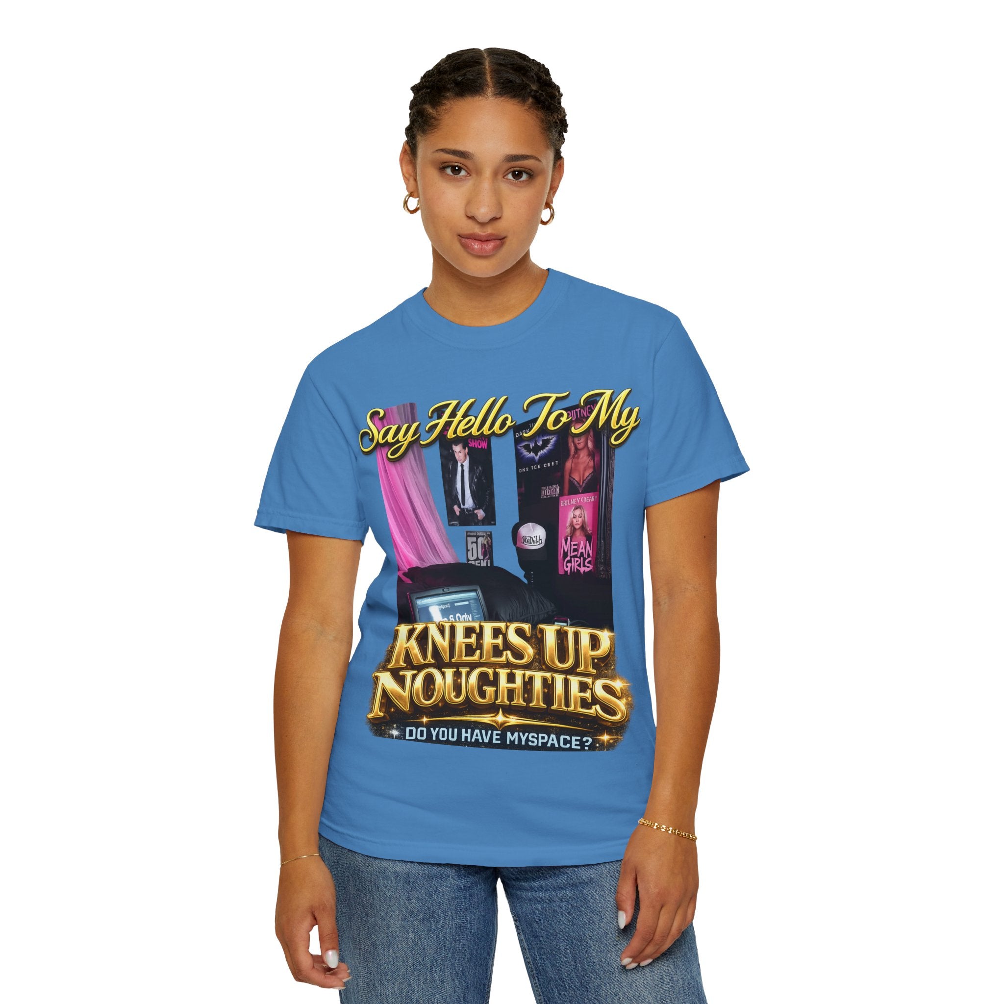 Knees Up Noughties Graphic T-Shirt — Retro MySpace Pop Culture Tee Printify