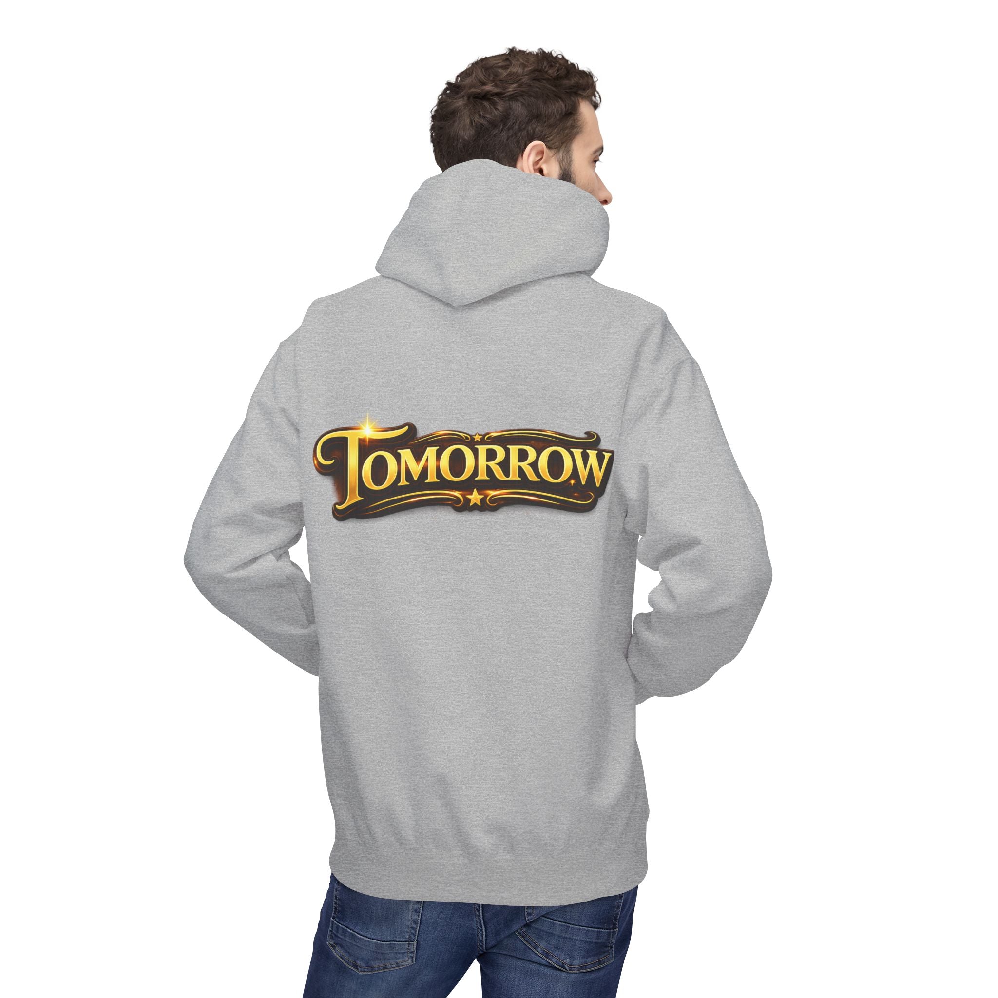 Tomorrow Hoodie — "What's Always Coming But Never Arrives?" Vintage Quote Hoodie Printify