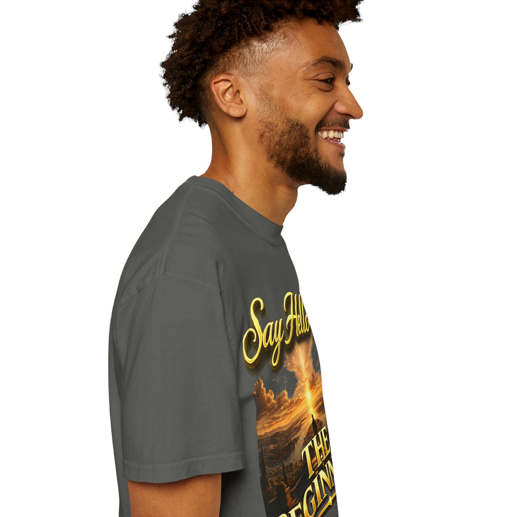 Inspirational 'Say Hello to The Beginning' Sunrise T-Shirt Printify