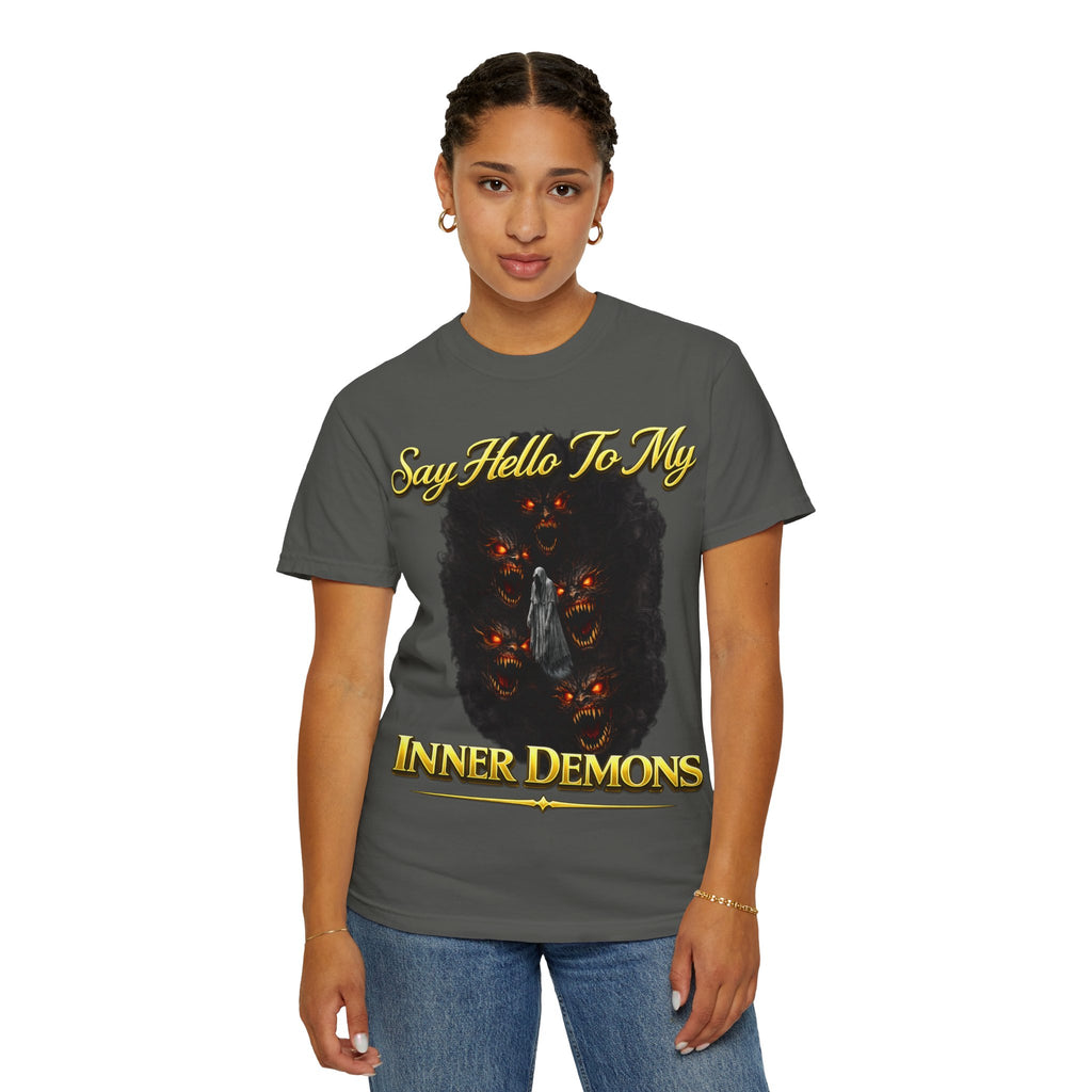 Inner Demons T-Shirt — "Say Hello To My Inner Demons" Graphic Tee Printify
