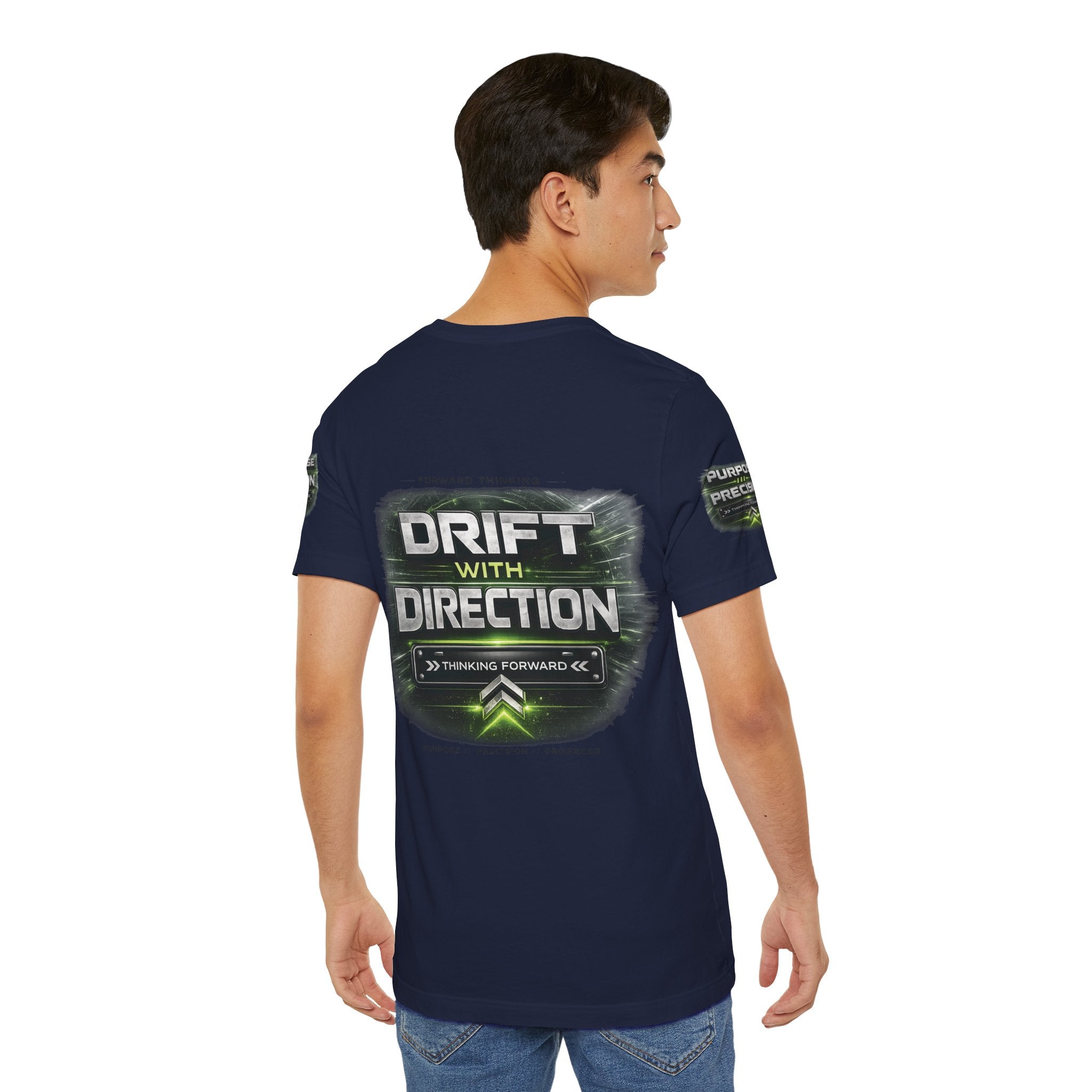 Drift With Direction Graphic Tee — 'Drift with Purpose / Thinking Forward' Racing T-Shirt Printify